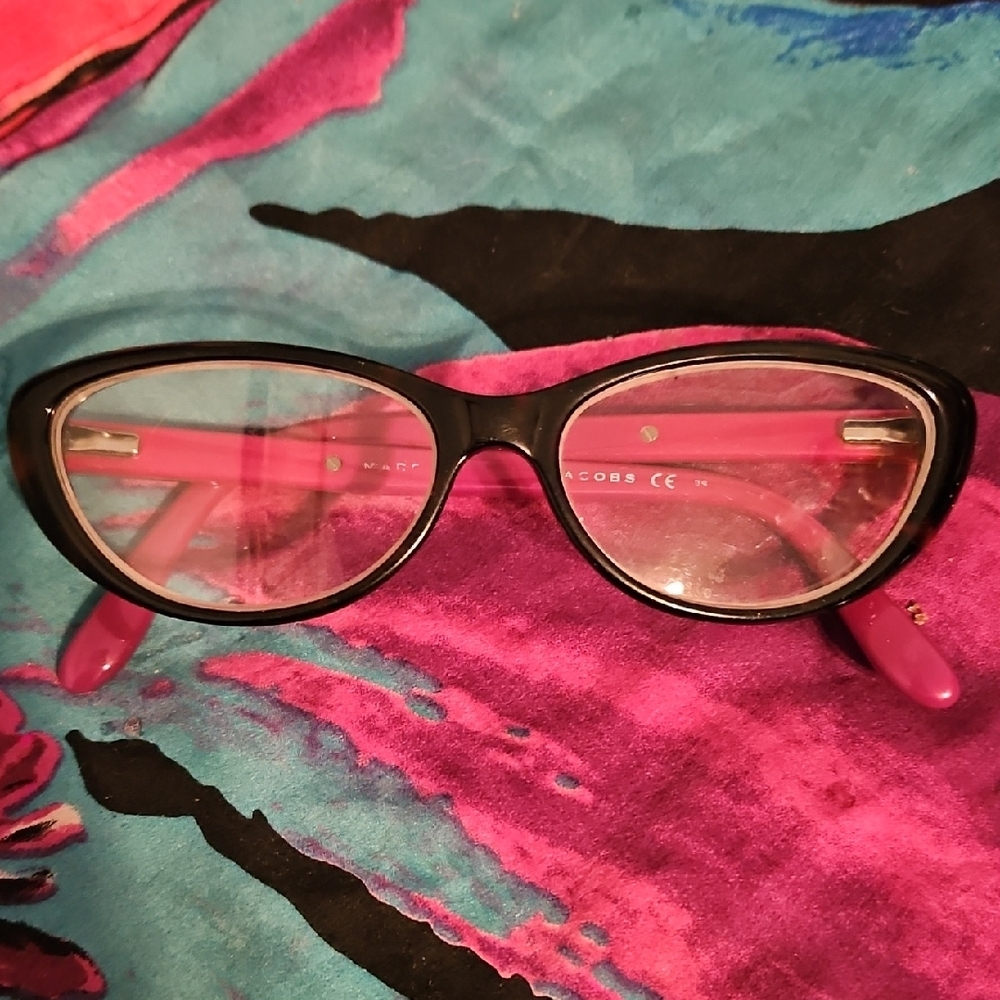 Marc Jacobs Black and Pink Cat-Eye Glasses